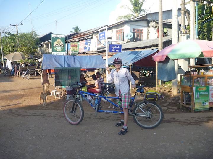 At about 65 km the dirt road finished and we reached the main road South at a busy town of Kawhmu.  It was getting late so we headed directly back to our homestay in  Yangon. A tool ride of 116 km.
