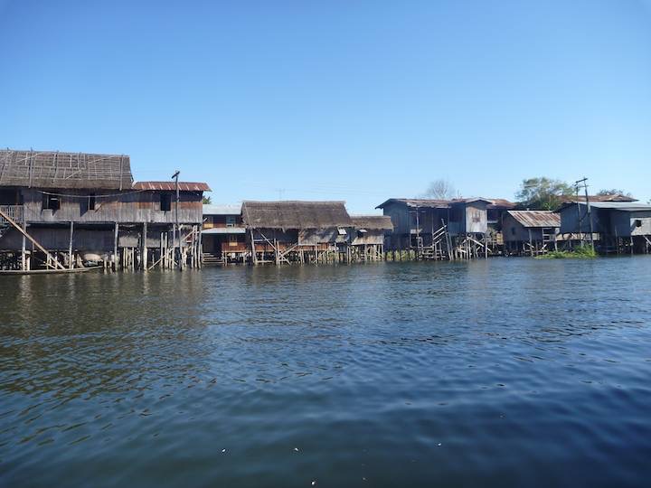 Typical stilt village houses.