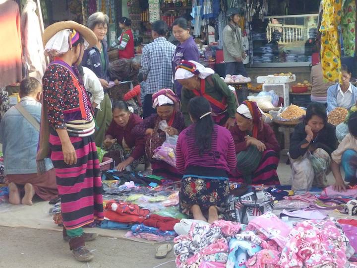 Street scenery and people watching was great. Here traditionally dressed villagers at the market.