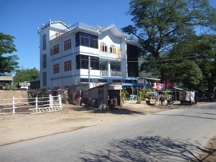 In a small rundown village this fancy looking building and shop was quite out of place.