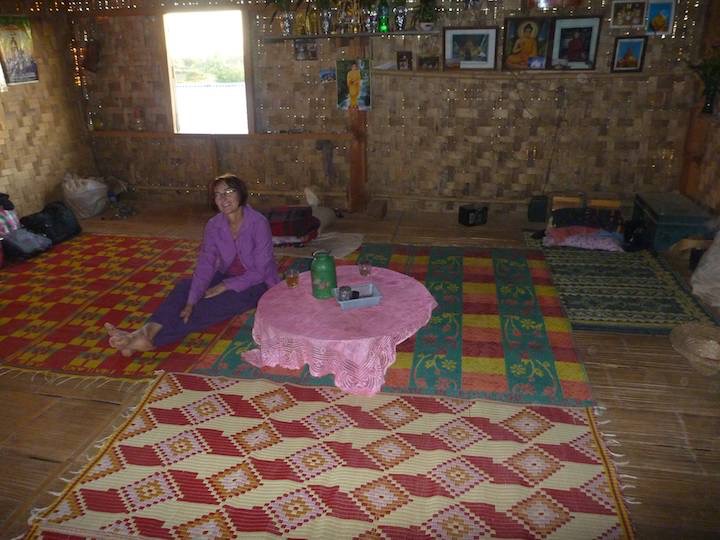 Inside the main room, sleeping and eating, where we slept the night.