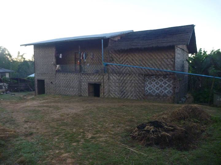 This is the house we stayed overnight in. The downstairs is used for the buffalo and feed storage.