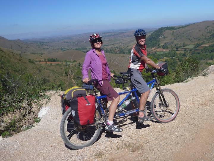 A view with us and our bike.