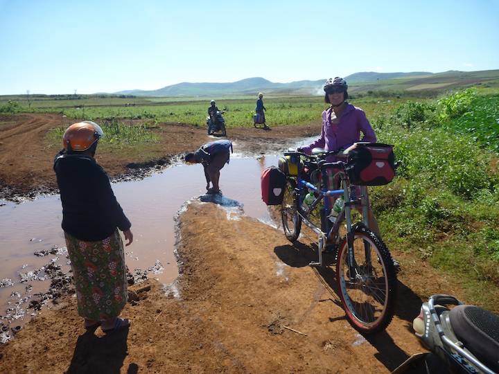 And then got even worse, a deep creek crossing. Lucky we had the mountain bike.