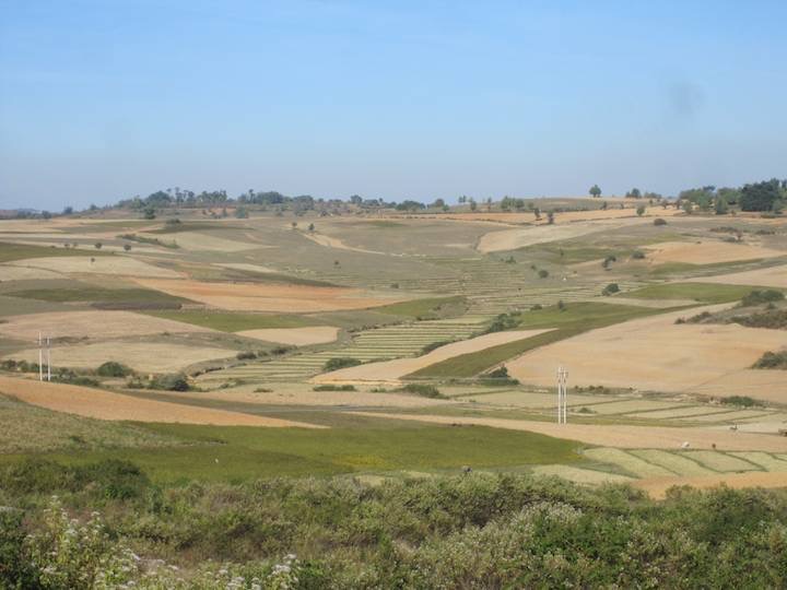 Gorgeous rolling patchwork hills as we rode from Aungbung to Pindaya