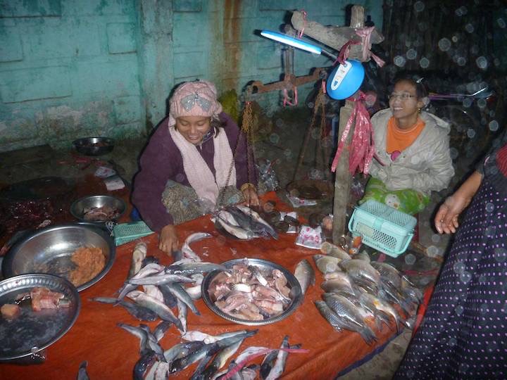 The fishmongers stall.